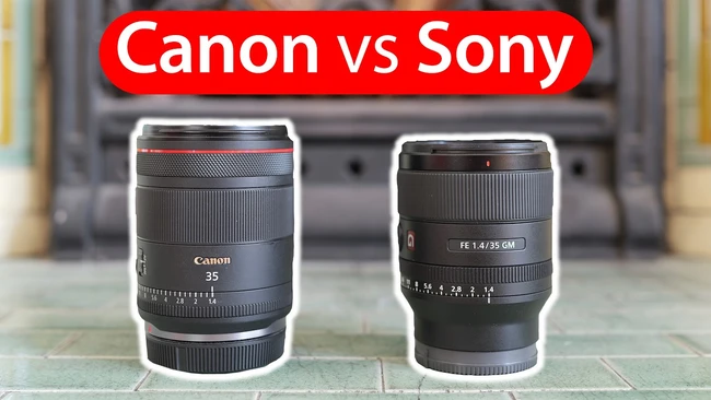Comparación lado a lado de los objetivos Canon RF 35 mm y Sony FE 1,4/35 mm GM