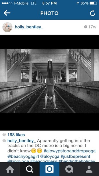 yoga on train tracks
