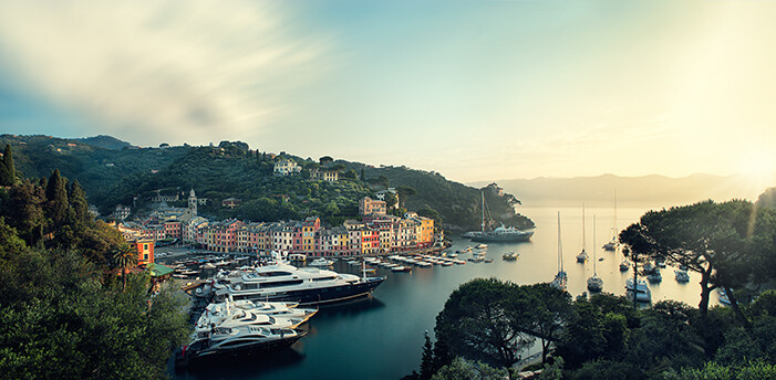 Sunrise in Portofino by Michael Woloszynowicz