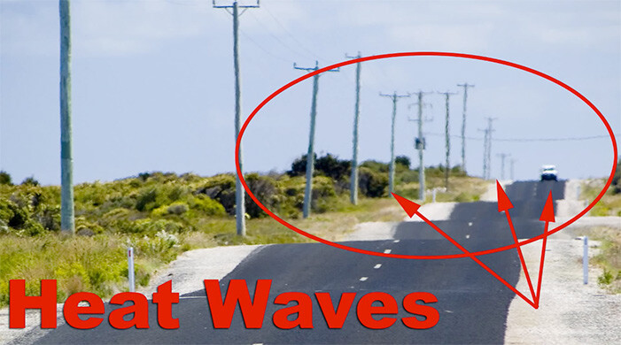 Heat waves over a roadway