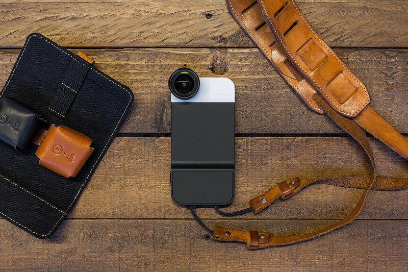 moment case with leather strap