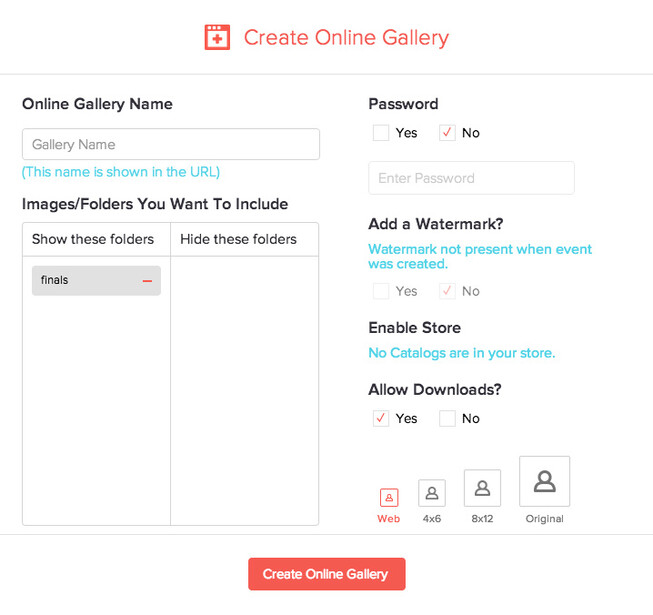 cloud spot gallery options