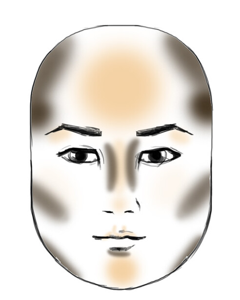 schema to contour a round face