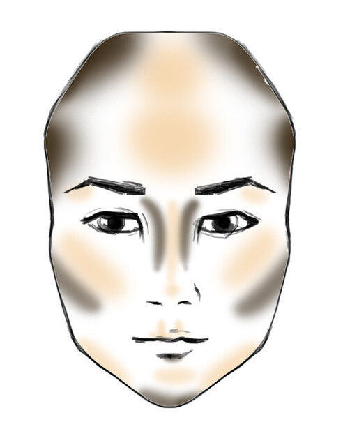 heart shape face contouring pattern