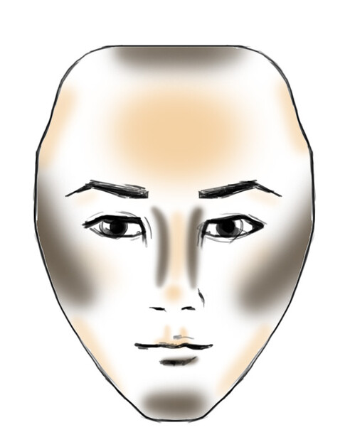 diamond shaped face contouring example