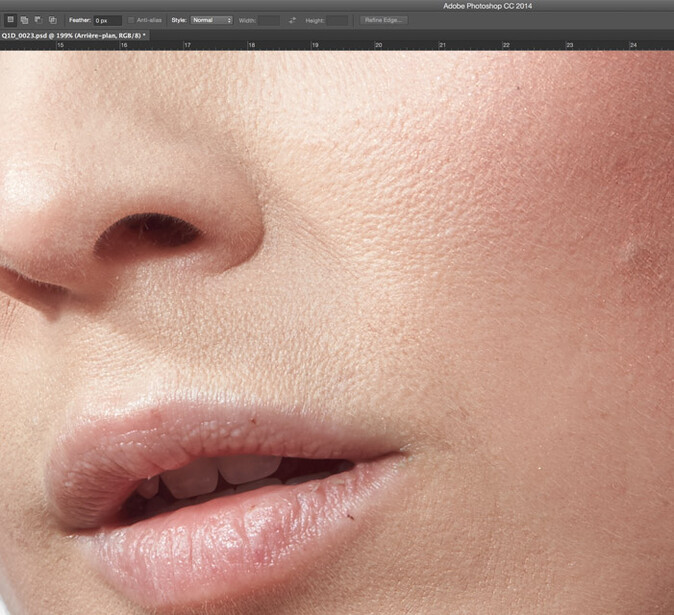 Skin cleaning with frequency separation in Photoshop