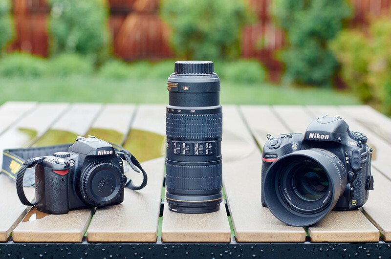 Nikon D40x, Nikon 70-200 F4, and Nikon D800