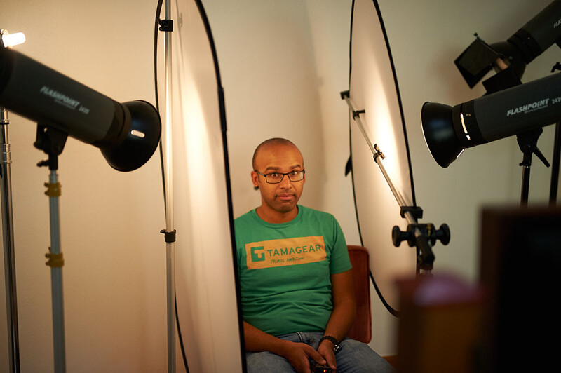 Hans Rosemond sits for a portrait using wet plate collodion process