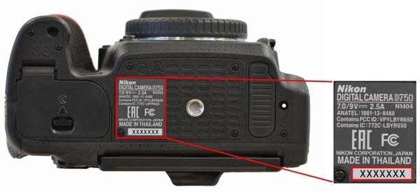 nikon d750 serial number