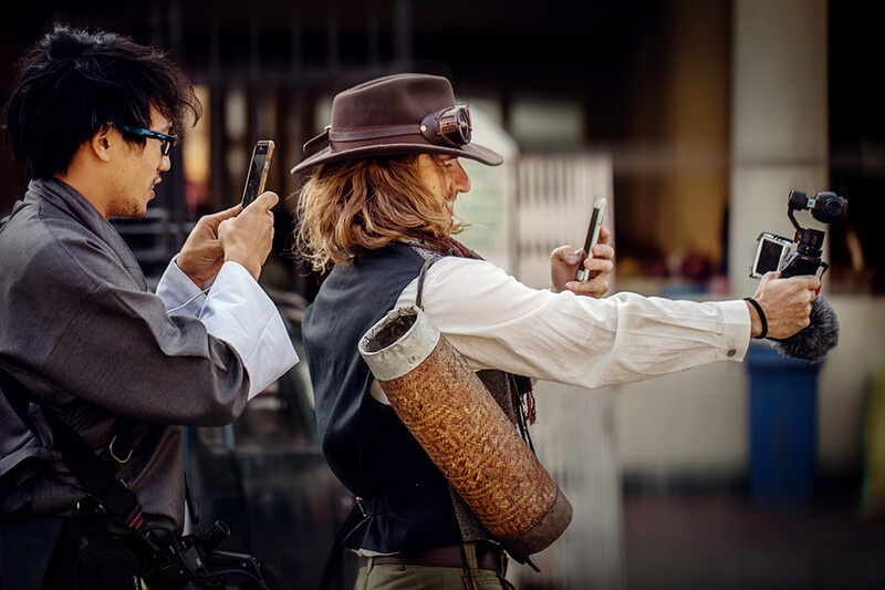 Ben Von Wong and Elia Locardi Snapchatting Each other in Bhutan.