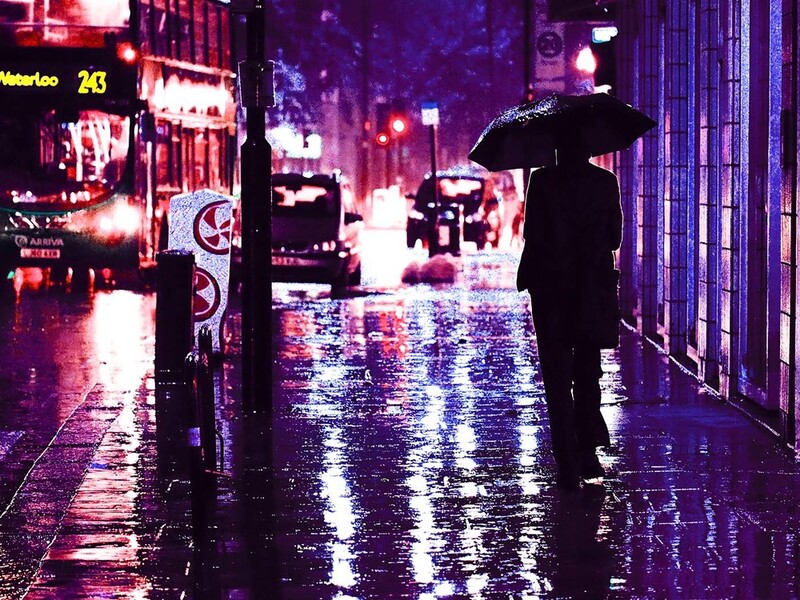 rain street photography umbrella
