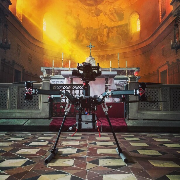 drone sony a7s II aerial church natural light