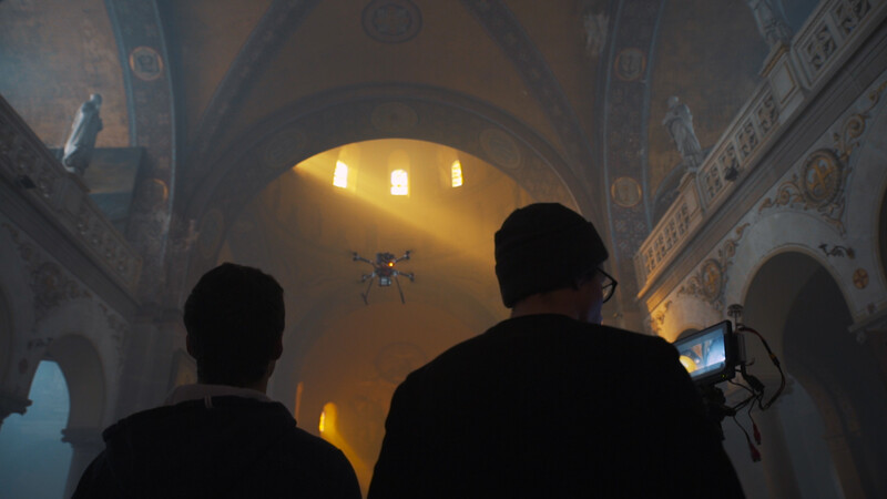 a7s II drone filming aerial videography video church
