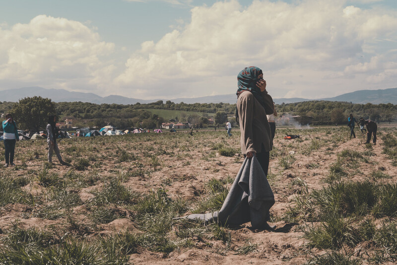 woman standing in field