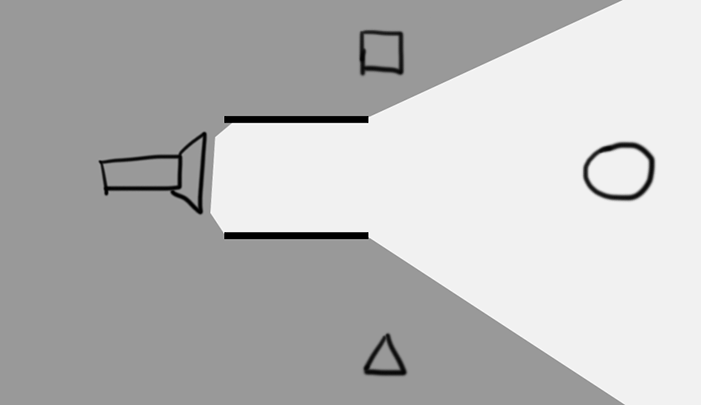 Light with black reflectors (flags)