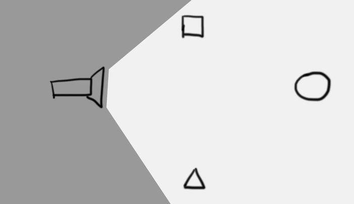 Light without reflectors blocking it