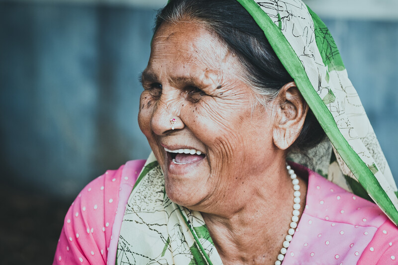 Portrait of a lady in India