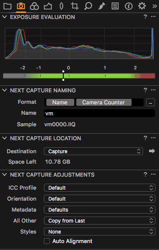 Auto adjust image on next capture