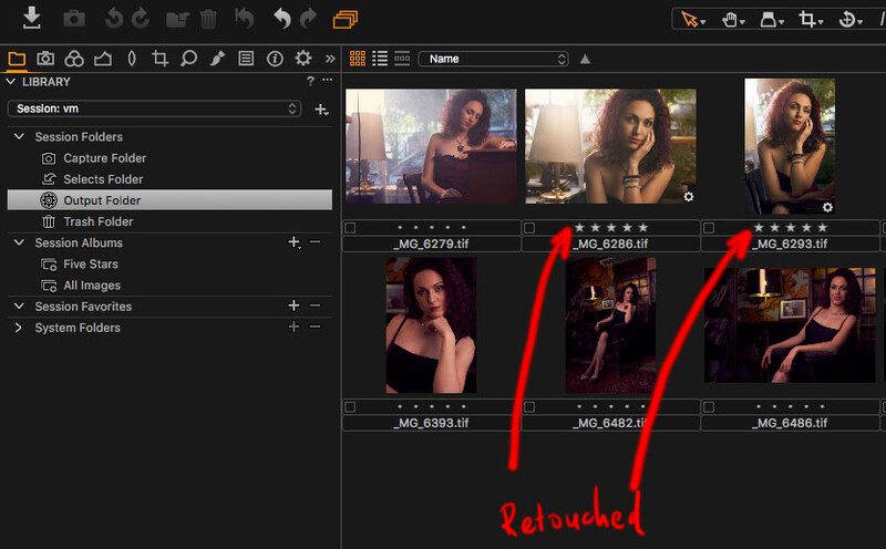 Filtering retouched files in Capture One