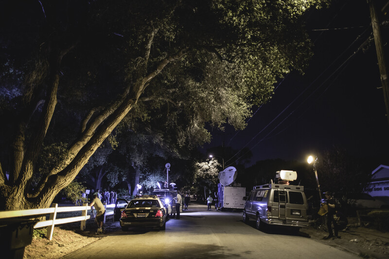 BTS Still of a Night Shot for the Film "A Crooked Somebody"