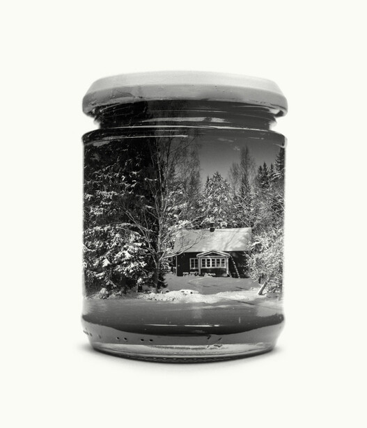 home, forest, snow, jar