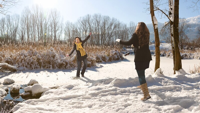 Frozen lake