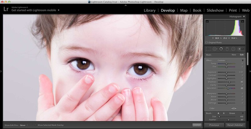 post-processing a three-light portrait