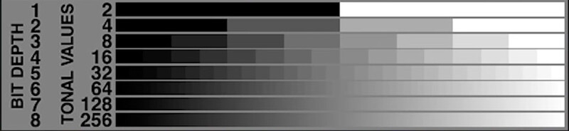 Bit depth gradients