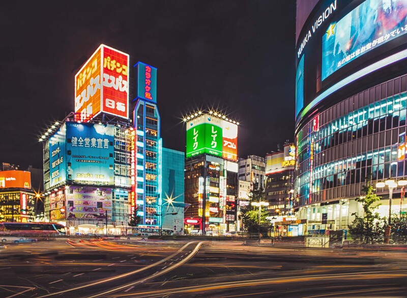 Shinjuku long exposure at night