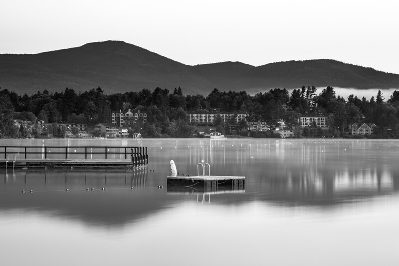 minimal dock mountain reflection