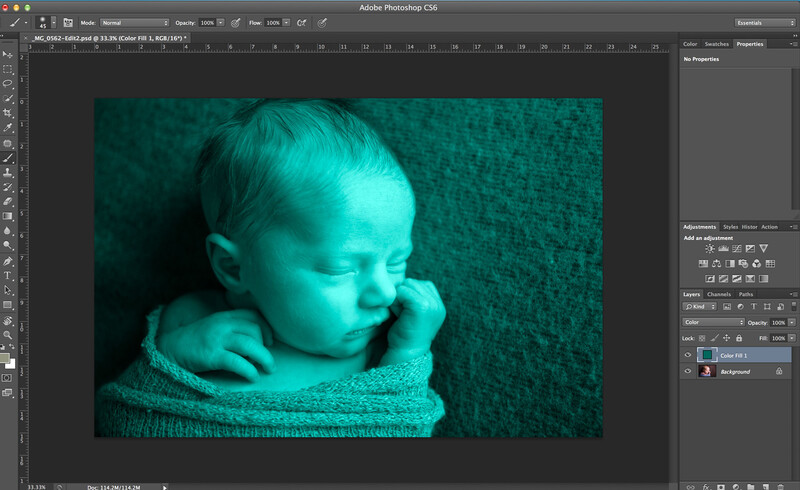 editing color in newborn photography 