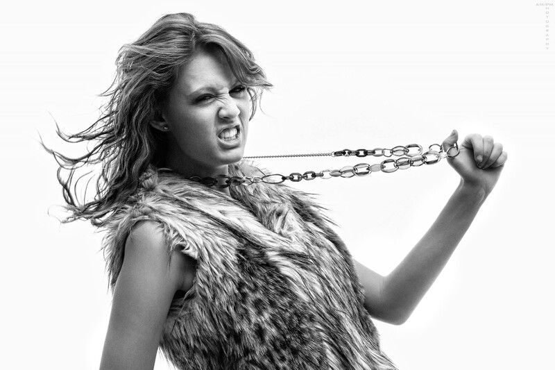Angry fashion model face