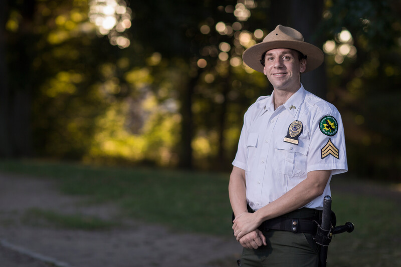 Park ranger shot with Canon EF 85mm F/1.2L II USM.