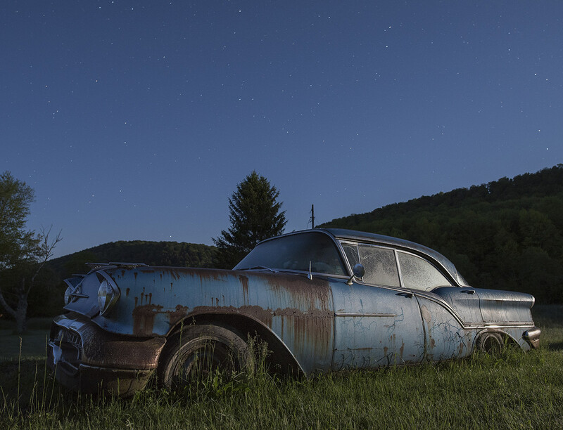 And what the car looked like after processing, but without the light painting in the featured photo.