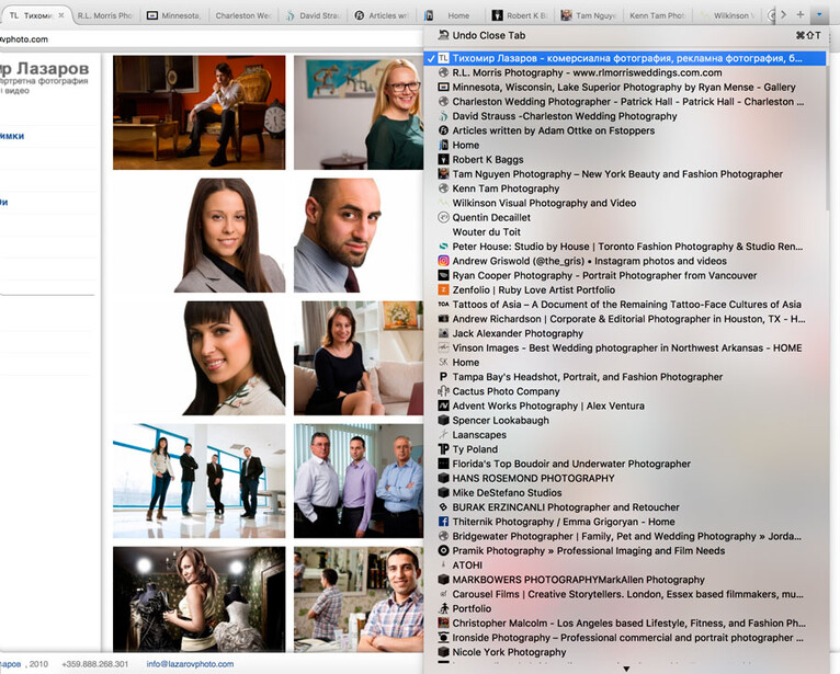 Photographers websites competition