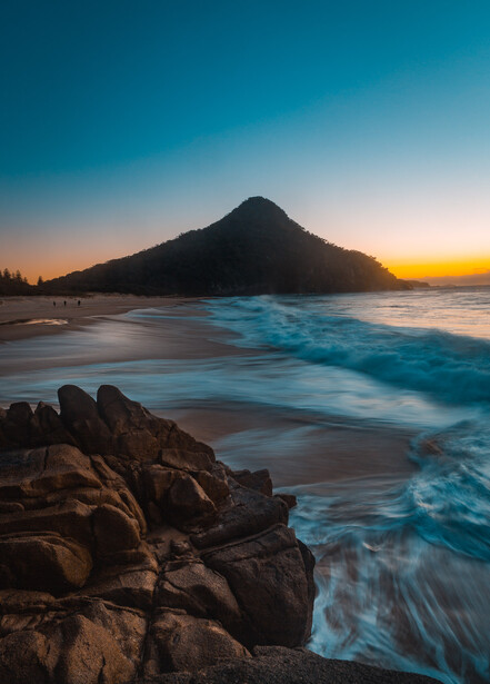 sunrise, beach, waves, water
