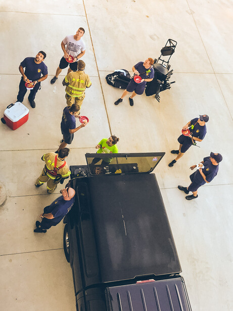 Even firefighters need to eat. Photo by Keith Walker.