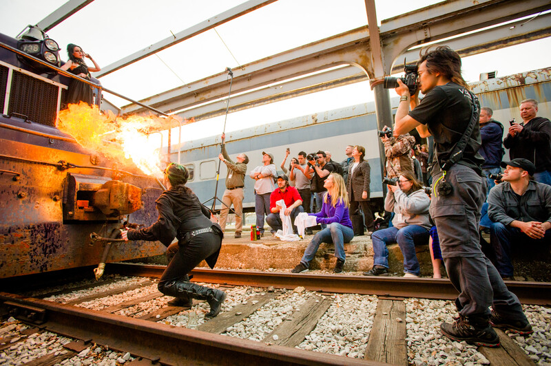 Von Wong doing a demo at the After Dark workshop I was assisting at. Glad I brought my camera along. 