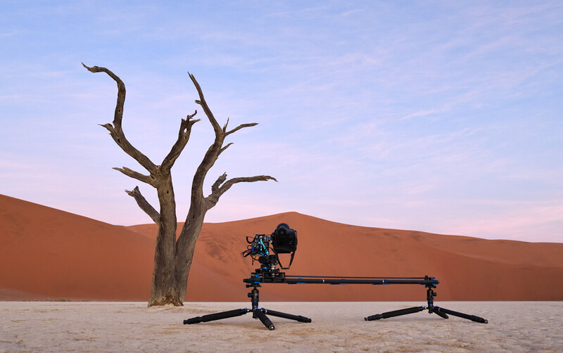 Motion slider setup with pan-and-tilt head. Image courtesy of Marsel van Oosten.