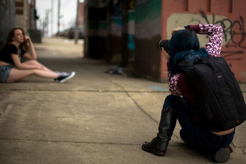 Behind the scenes of Gabrielle Colton, taken by Joseph Nance