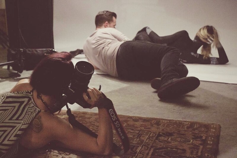 Behind the scenes of Gabrielle Colton shooting laying down