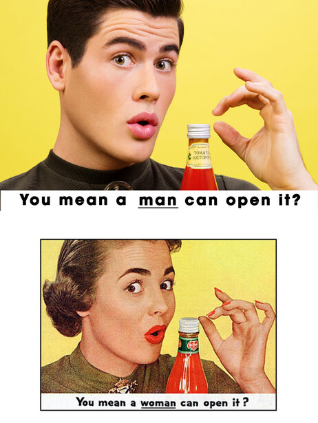 Reversed gender roles on a vintage advert