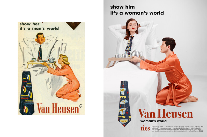 Reversing gender roles for a vintage advert
