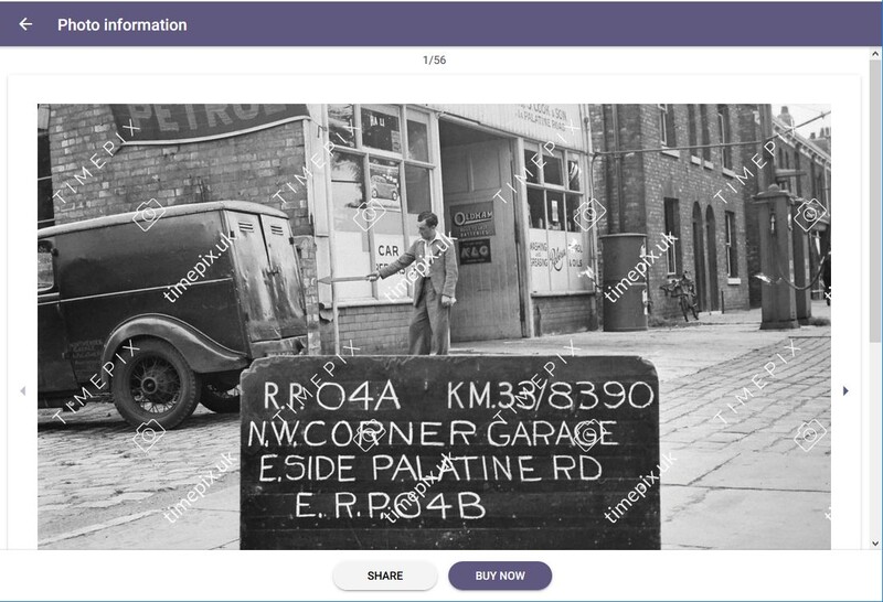 Timepix website showing a petrol station in Manchester