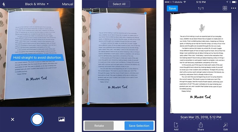 Digitize documents with Scanner Pro