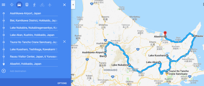 winter, hokkaido, snow, roads, map