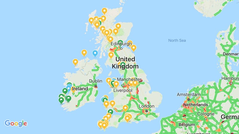 Pepper Google Maps with pins for booking accommodations and quick offline access