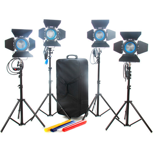  CAME-TV 4 x 650W Tungsten Fresnel Lights