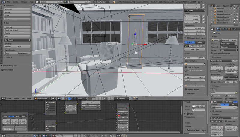Blender UI for the interior