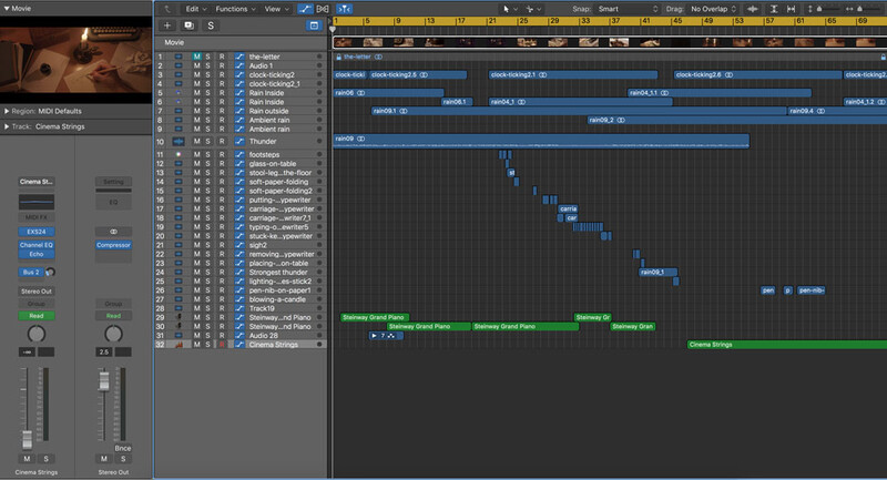The letter - audio timeline in Logic Pro X